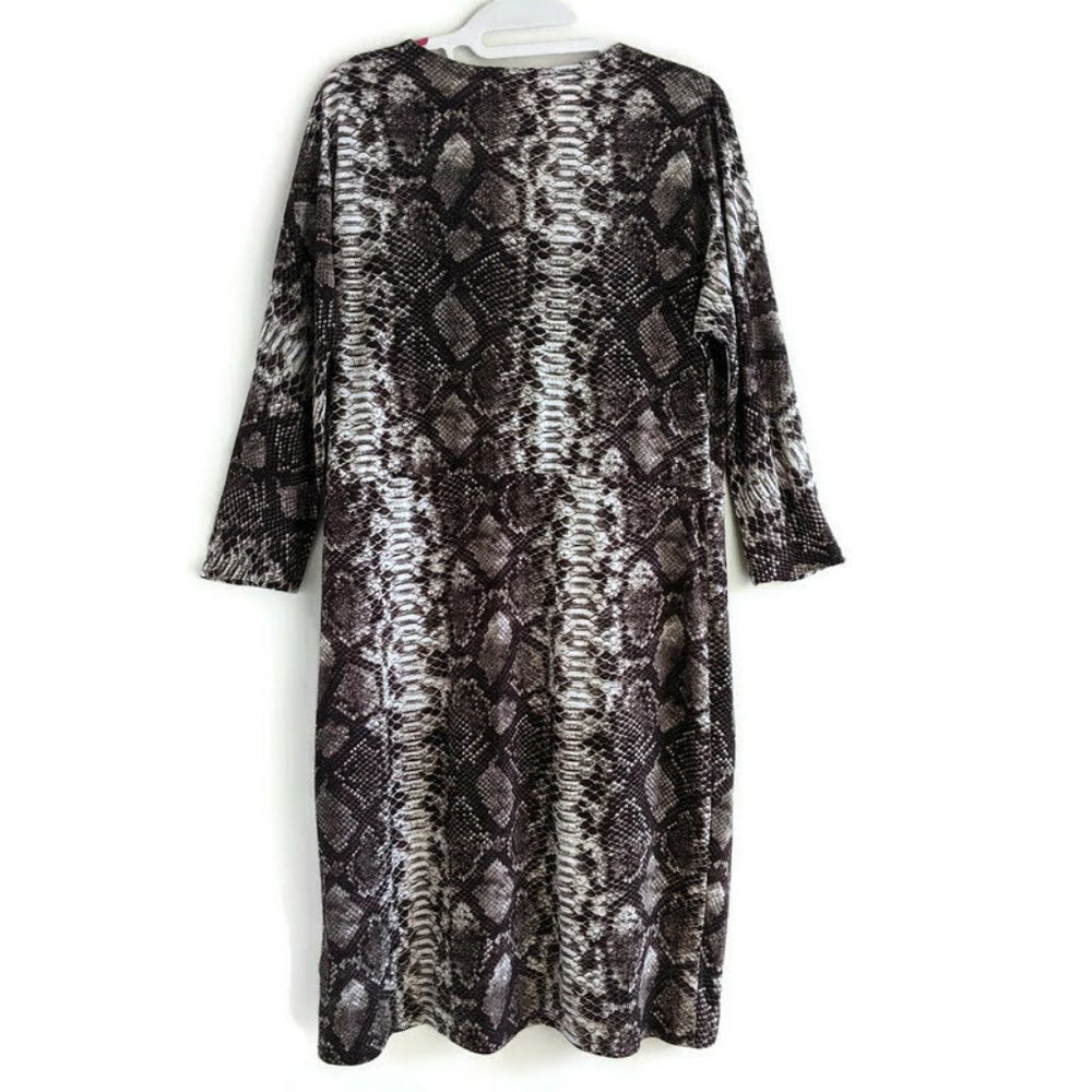 SOLD Michael Kors Brown Snake Print Wrap Dress L - Picture 3 of 16